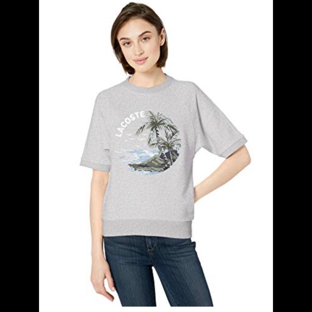 Lacoste Woman’s S/S Hawaiian Graphic Sweatshirt
